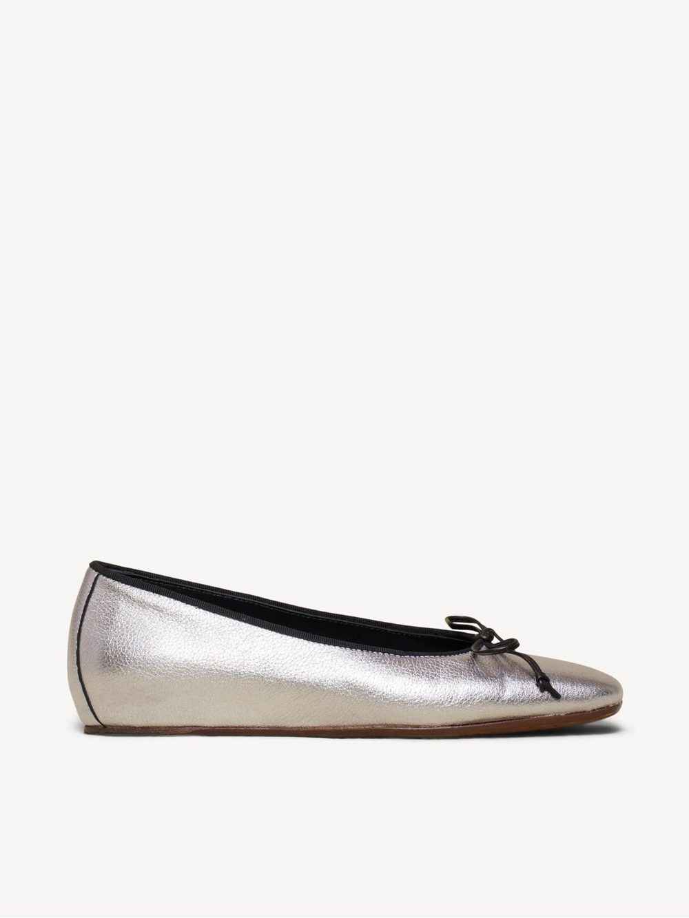 M. Gemi | The Danza Square Toe Ballet Flat in Silver 36.5